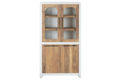 Komoda Santorini wood drewniana witryna biała 