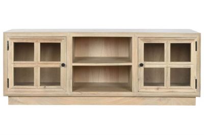 Komoda witryna drewniana Cristal z drewna mango RTV pod TV - Item International