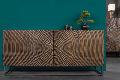 Komoda Zen Circle 3D drewno mango 177 cm brązowa - Invicta Interior