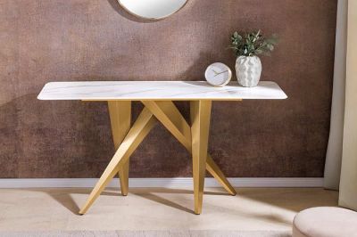 Konsola Art Living 140 cm biały marmur - Invicta Interior