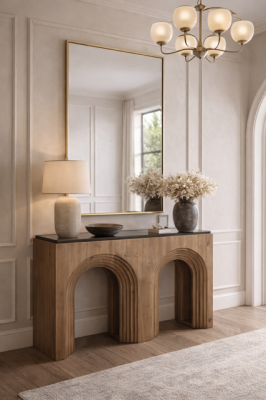 Konsola drewniana Arco z łukami 122 cm