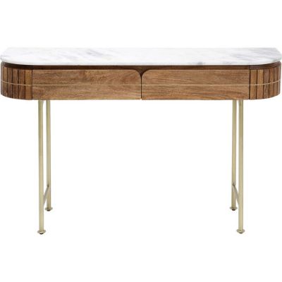 Konsola drewniana Grace z marmurowym blatem 100x76 cm - Kare Design