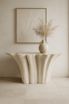 Konsola drewniana Root Blanc