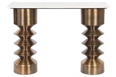 Konsola metalowa Bubble z marmurowym blatem - Item International