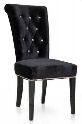 Krzesło Barocco Samt czarne  