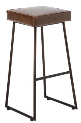 Krzesło barowe Canyon Leather brązowe