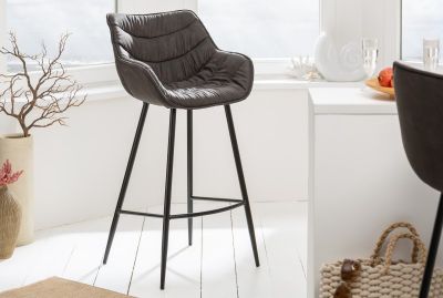Krzesło barowe Dutch Comfort szary antyczny - Invicta Interior