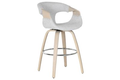 Krzesło barowe hoker drewniany Mello Lounge szare  - Item International