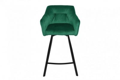 Krzesło barowe Hoker Loft aksamitny velvet zielony - Invicta Interior