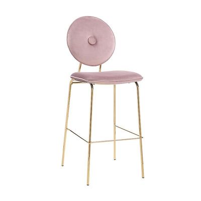 Krzesło barowe Hoker Royal Chair aksamitne różowe