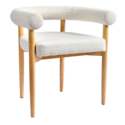 Krzesło drewniane Designer chair boucle round