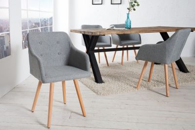 Krzesło Elegant Retro Look szare   - Invicta Interior