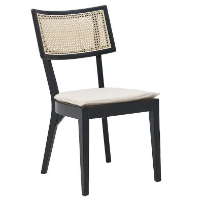 Krzesło Klasyk designu z rattanowym oparciem czarne 