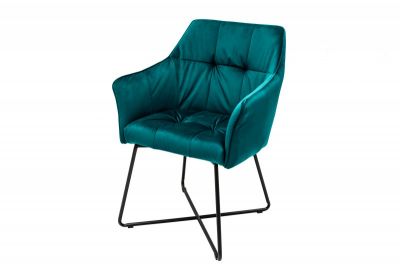 Krzesło Loft Samt niebieskie turkusowe - Invicta Interior