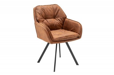 Krzesło Lounger obrotowe brązowe - Invicta Interior