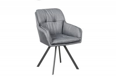 Krzesło Lounger obrotowe szare - Invicta Interior