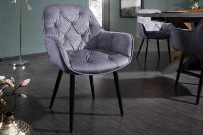 Krzesło Milano aksamitne szare II - Invicta Interior