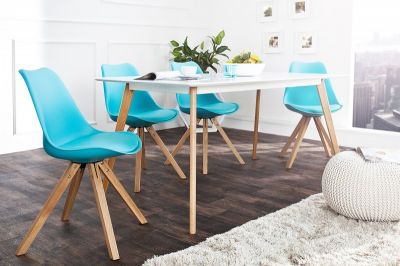 Krzesło Modern Art Wood niebieskie  - Invicta Interior
