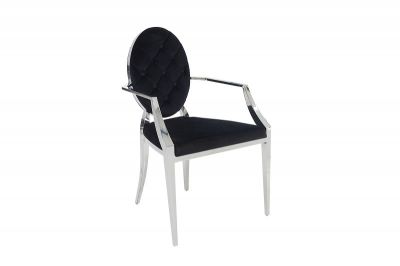 Krzesło Modern Barock Armchair aksamitne czarne - Invicta Interior