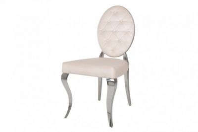 Krzesło Modern Barock Chair aksamitne beżowe - Invicta Interior
