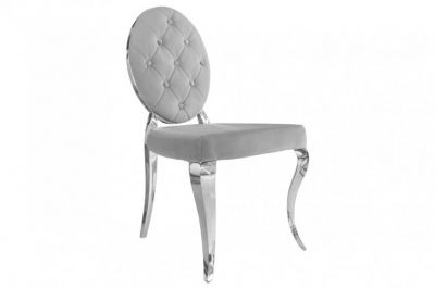 Krzesło Modern Barock Chair aksamitne szare - Invicta Interior