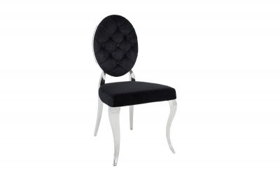 Krzesło Modern Barock Chair aksamitne czarne - Invicta Interior