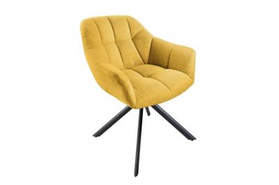 Krzesło Papillon obrotowe musztardowe - Invicta Interior