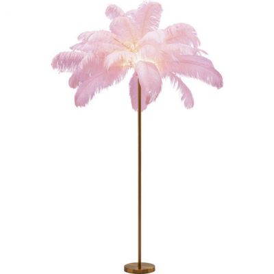 Lampa Feather Palm różowa podłogowa 165cm - Kare Design