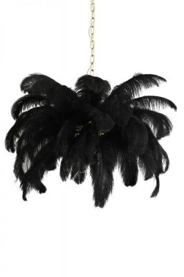 Lampa Feather pióra czarna sufitowa 80 cm