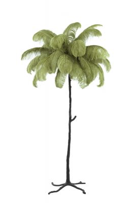 Lampa Feather pióra zielona podłogowa 180 cm - Light & Living