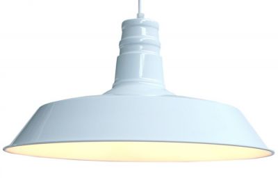 Lampa Luca industrialna biała wisząca  - Invicta Interior