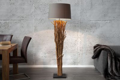 Lampa podłogowa Euphoria szara & brązowa - Invicta Interior