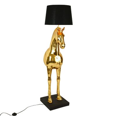 Lampa podłogowa Koń złota