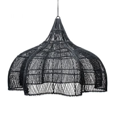 Lampa rattanowa Boho czarna XL - Bazar Bizar