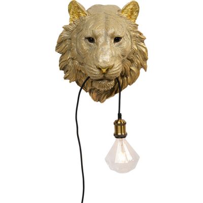 Lampa ścienna Głowa Lwa złota - Kare Design