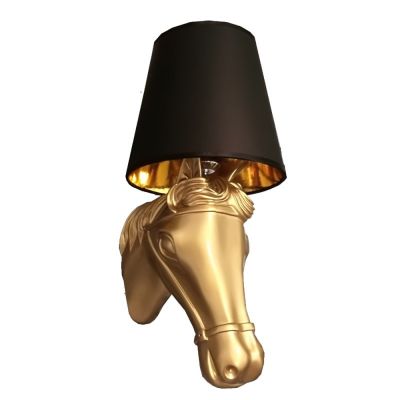 Lampa ścienna Kinkiet Horse złota