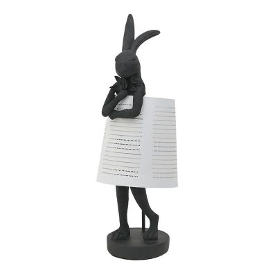 Lampa stołowa Animal Rabbit boho czarna