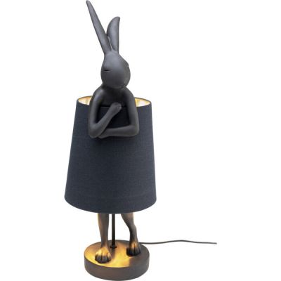 Lampa stołowa Animal Rabbit czarna matowa 68cm - Kare Design