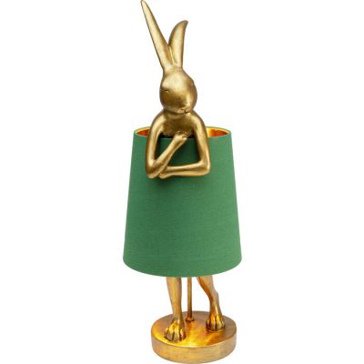 Lampa stołowa Animal Rabbit złoto zielona 68cm - Kare Design