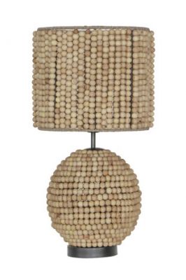 Lampa stołowa Bali Beads z drewnianych pereł - Item International