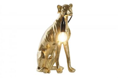 Lampa stołowa pies Greyhound złoty
