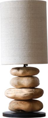 Lampa stołowa Woodland stone drewniana - Item International