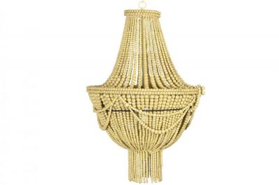 Lampa sufitowa Boho z drewnianymi perłami natur 73 cm - Item International