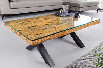 Ława Barracuda drewno z recyklingu 110 cm - Invicta Interior