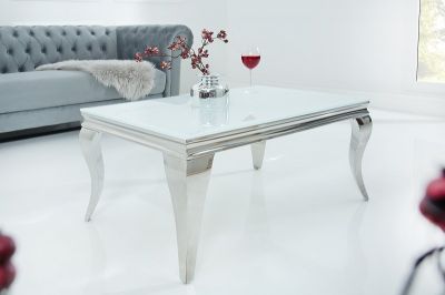 Ława Stolik Modern Barock 100 cm biały  - Invicta Interior