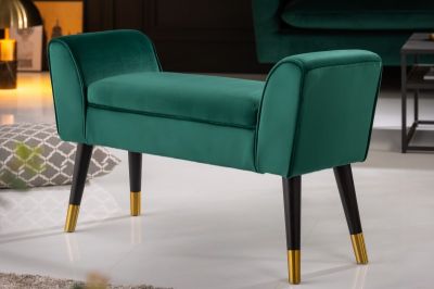 Ławka Scarlett zielona aksamitna - Invicta Interior