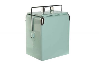 Lodówka retro podręczna metalowa turkusowa - Item International