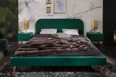 Łóżko Famous 140x200 cm zielone szmaragdowe - Invicta Interior