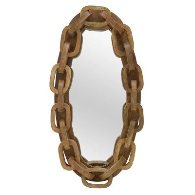 Lustro Chain drewniane owalne - Inart