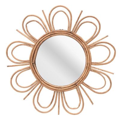Lustro Boho Kwiatek rattanowe - Inart